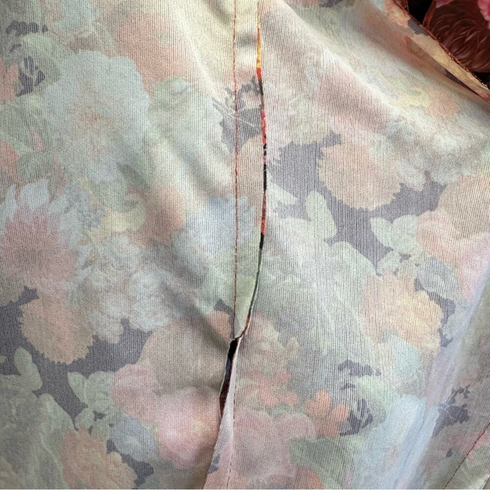 Vintage 70s Garden Colorful Floral Button Down Midi Shirt Dress Size 14 - Picture 11 of 16